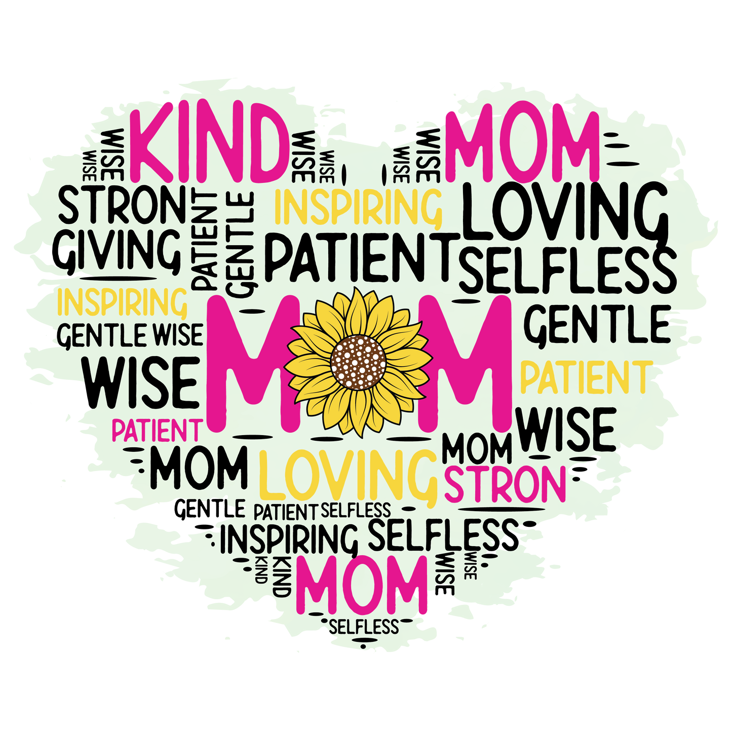 Heart Mom Word Art