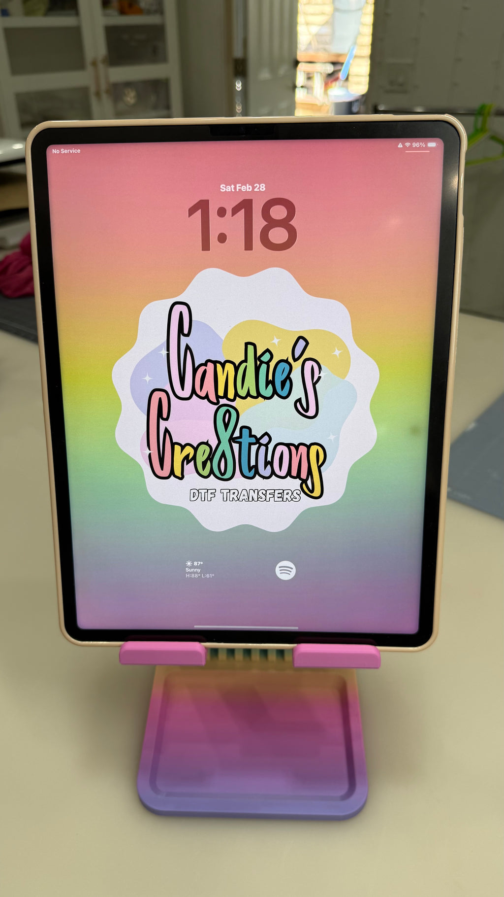 Pastel Rainbow iPad & Post-It Note Holder