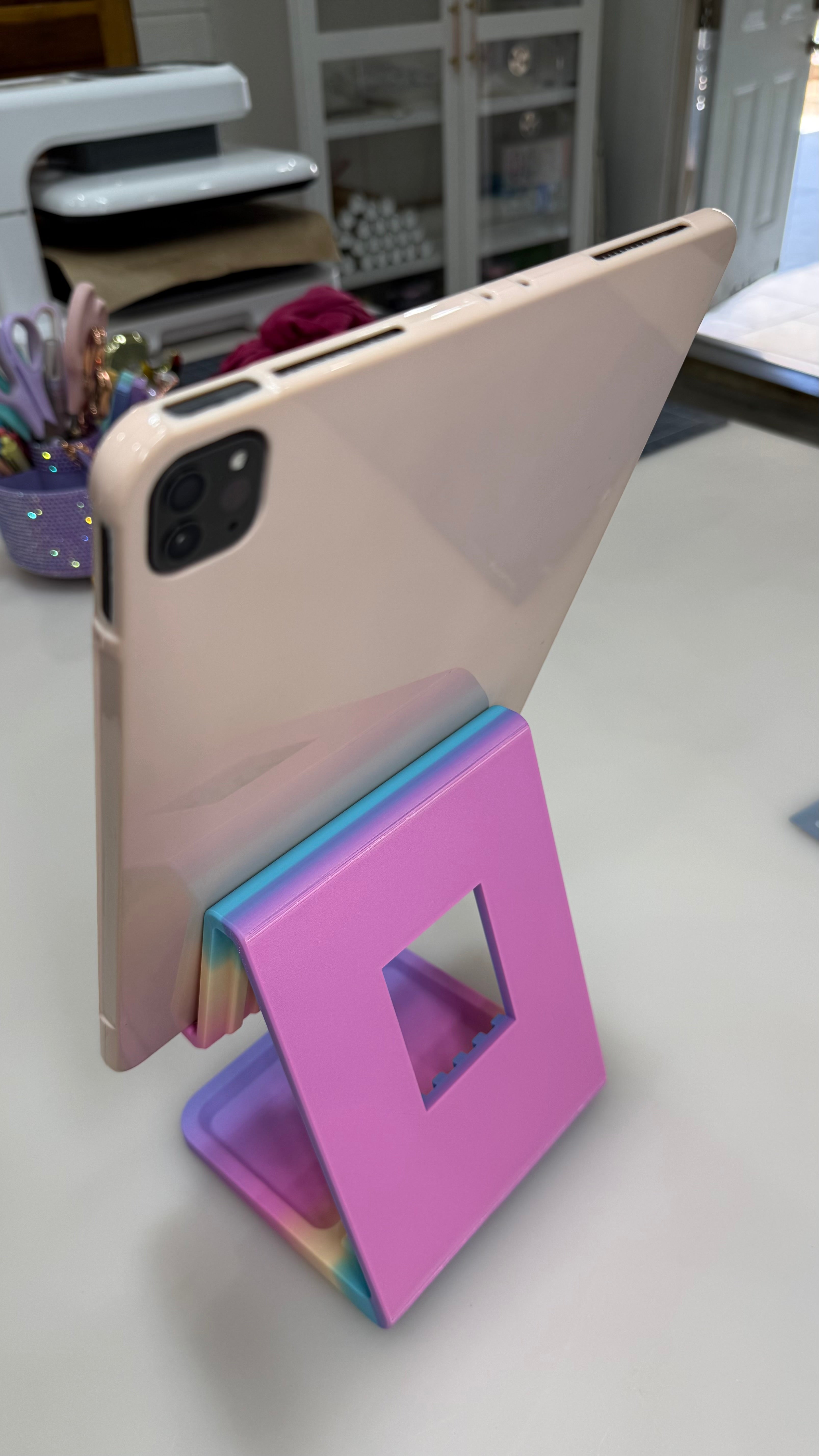 Pastel Rainbow iPad & Post-It Note Holder
