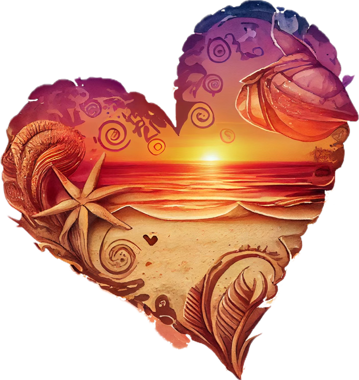 Beach Heart Watercolor
