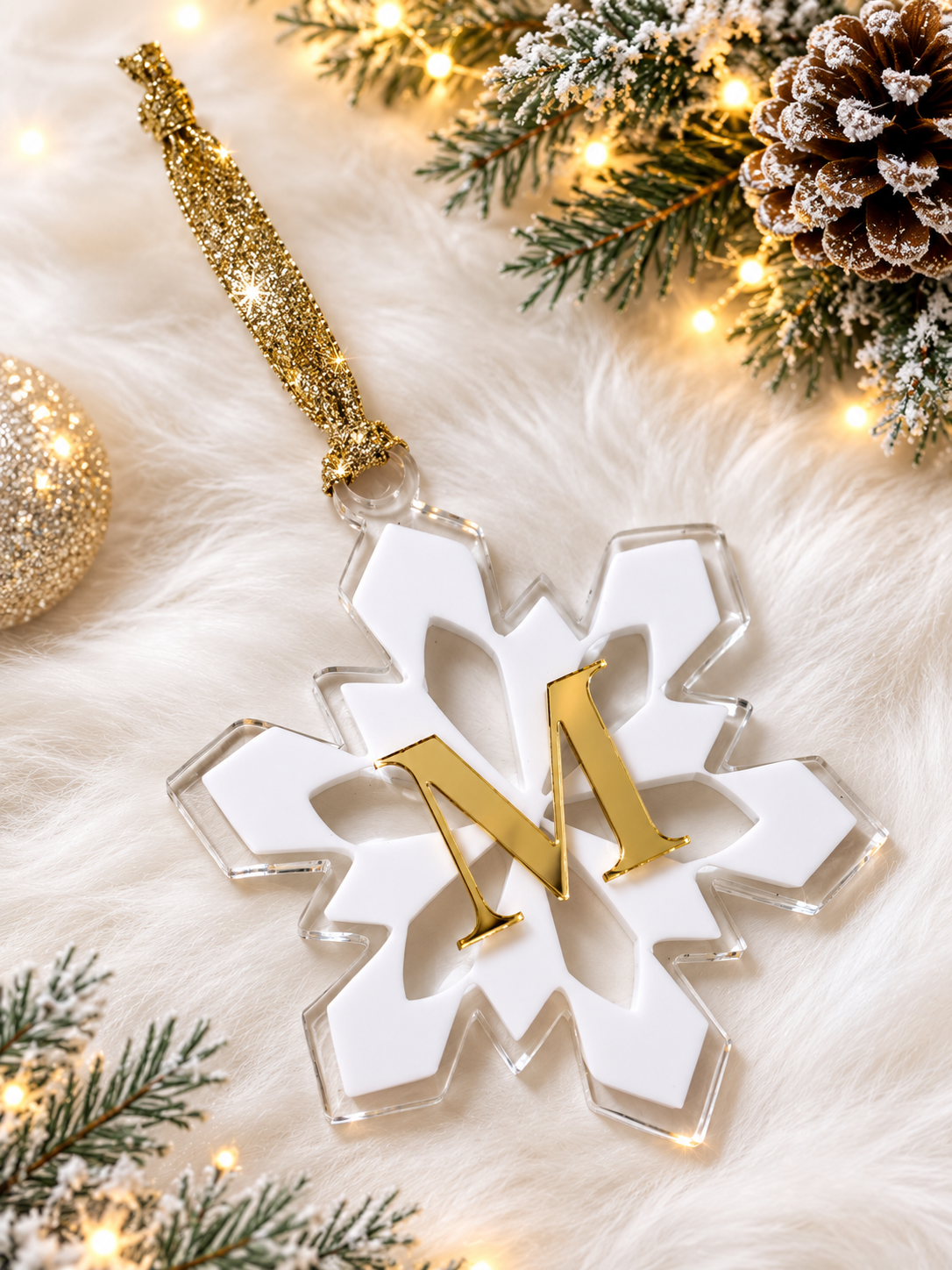 Snowflake Monogram Ornament