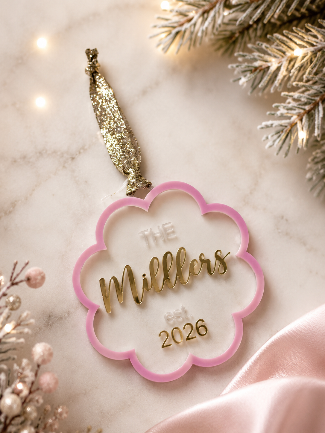 Scalloped Name Ornament