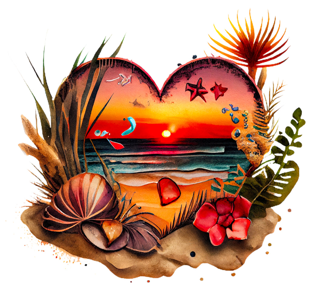 Beach Heart Watercolor