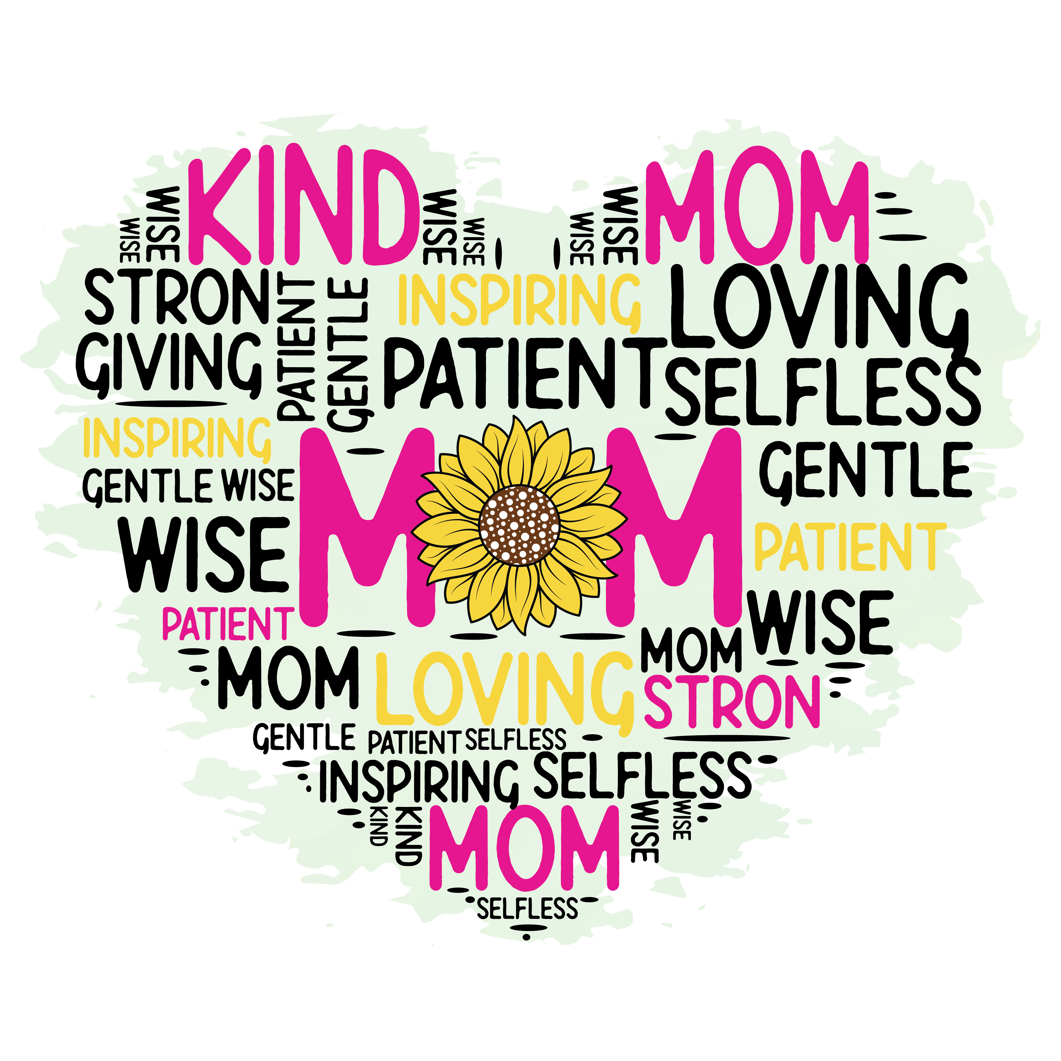 Heart Mom Word Art